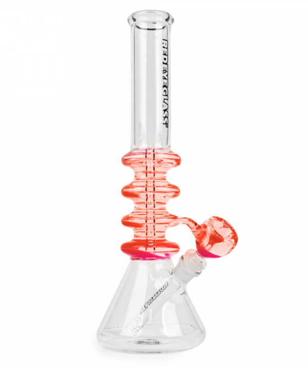 Red Eye Glass Sparkle Liquid Tube Bong