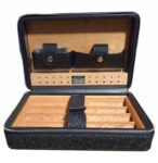 Wooden Leather Travel Humidor Kit