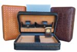 Wooden Leather Travel Humidor Kit