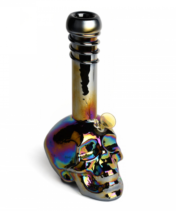 Retro Glass 14" Platinum Large Skull Bong