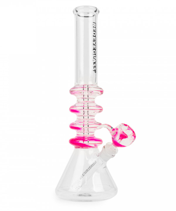 Red Eye Glass Sparkle Liquid Tube Bong