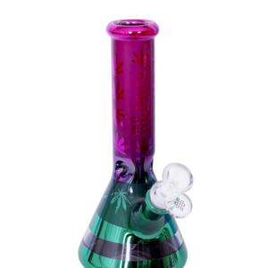 Karma Glass Metallic Pot Leaf Beaker Bong