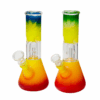 8" Dome Perc Leaf Rainbow Glass Bong