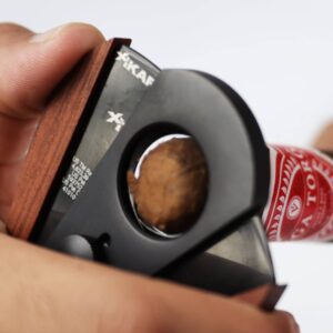 Xikar-XI-300-BKRW-XI3-Guillotine-Cutter-Phantom-Red-Wooden-Cuts-Up-To-54-Ring-Gauge-Cigar-Cutting