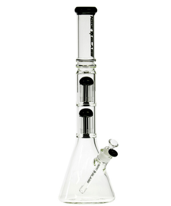 Nice Glass Double Tree Perc Beaker Bong