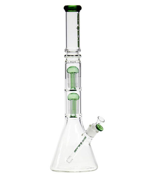 Nice Glass Double Tree Perc Beaker Bong