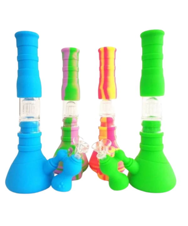 14 Inch Silicone Bong With Detachable Bubbler