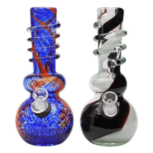 Genuine Soft Glass Double Bubble Base Bong