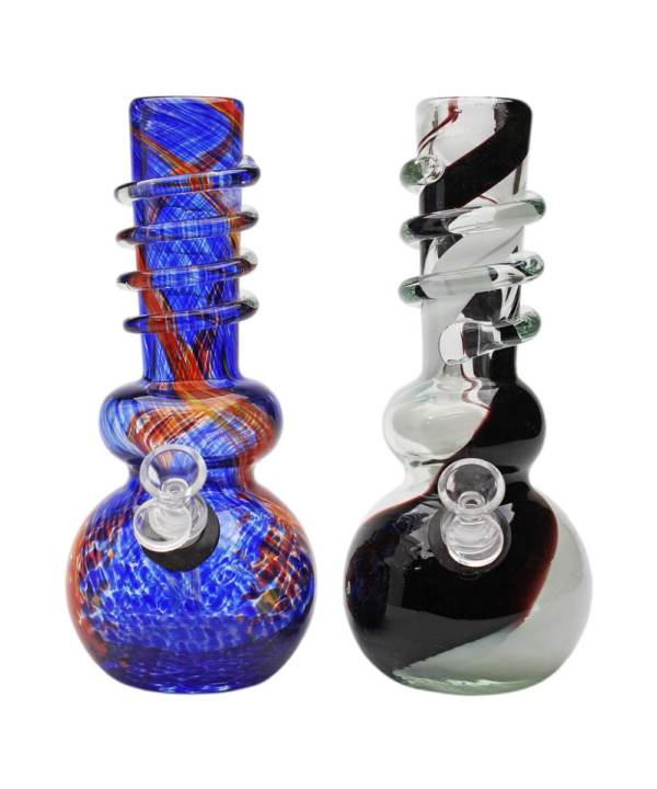 Genuine Soft Glass Double Bubble Base Bong