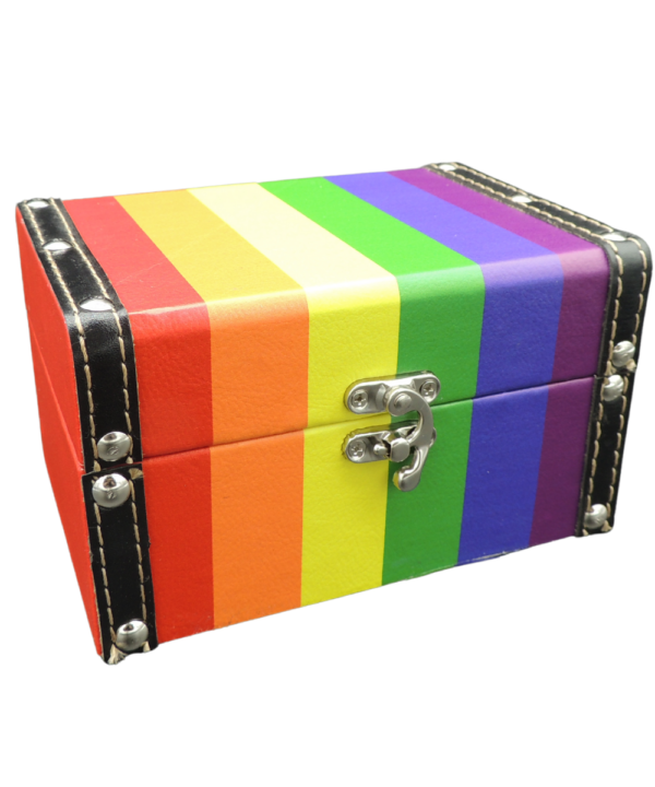 Wood Stash Box Pride Rainbow Small