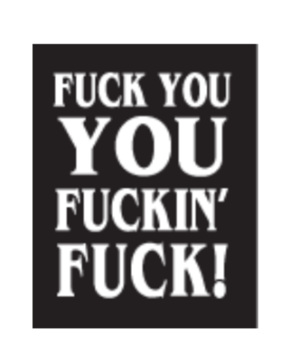 Fuck You You Fuckin' Fuck Sticker