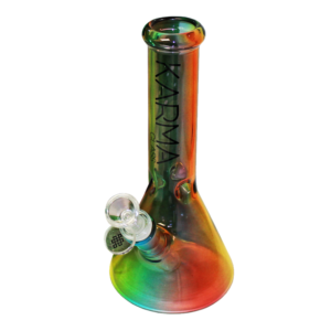 Karma Glass Toned Rasta Beaker Bong