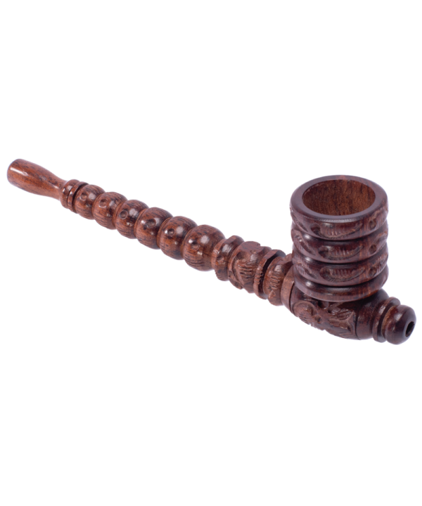 6" Carved Wooden Pipe