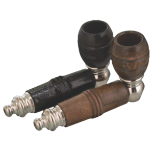 Metal Pipe With Wood Bowl & Sleeve